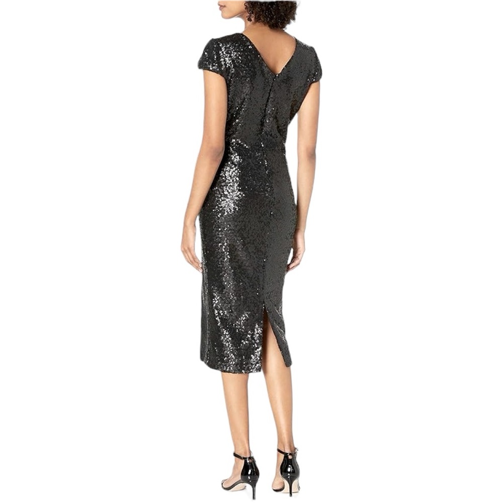 Dress the Population Women’s Allison Midi Sheath Dress Plunging V-neck S… - Picture 3 of 16